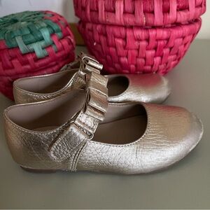 Elephantito Charlotte Mary Jane gold shoes toddler girl size 8